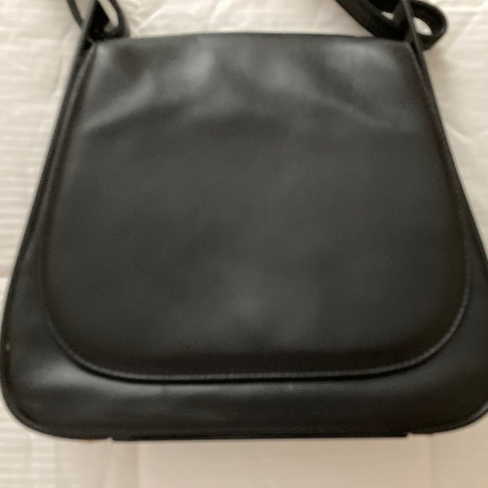 PALOMA PICASSO Vintage COUTURE Handbag Black LEATHER and Patent, Signed LOGO